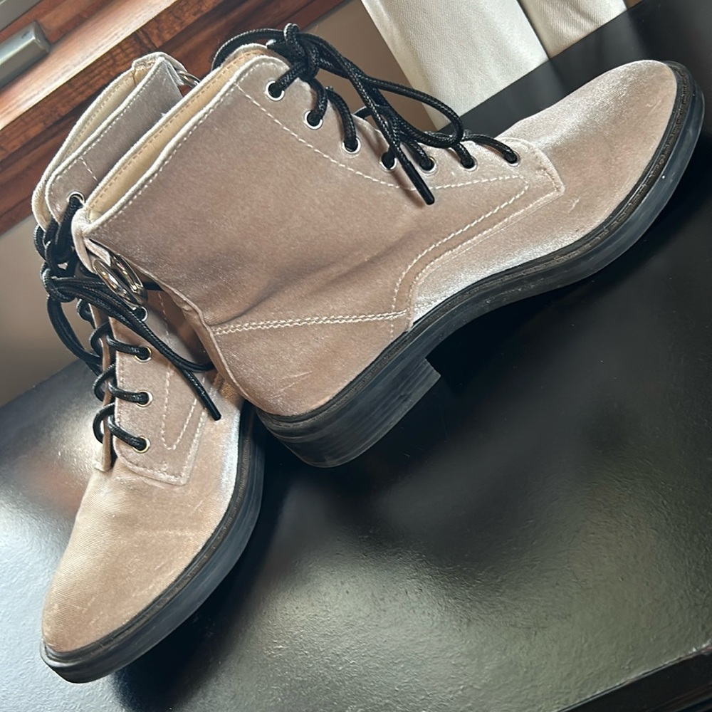 Dolce vita Velvet Combat boots-Size 8 1/2 Women’s-Color is champagne velvet
